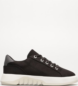 Czarne buty sportowe Timberland sznurowane z płaską podeszwą w sportowym stylu