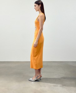 Pomarańczowa sukienka Reserved maxi z bawełny