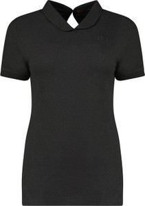 Czarna bluzka Geographical Norway w stylu casual z krótkim rękawem