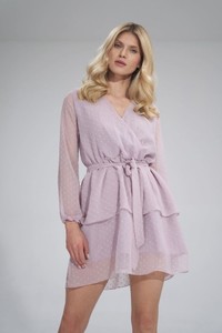 Fioletowa sukienka Figl mini w stylu casual z szyfonu