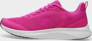 Różowe buty sportowe 4F sznurowane z płaską podeszwą