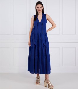Niebieska sukienka Max & Co. z dekoltem w kształcie litery v bez rękawów