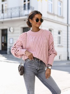 Różowy sweter Lisa Mayo w stylu casual