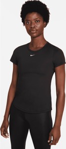 Czarna bluzka Nike z okrągłym dekoltem z krótkim rękawem