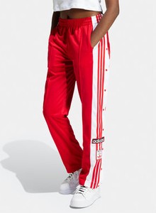 Czerwone spodnie Adidas w sportowym stylu z dresówki