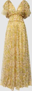 Żółta sukienka Lace & Beads z szyfonu maxi w stylu boho