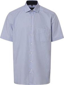 Niebieska koszula Andrew James z bawełny z krótkim rękawem w stylu casual