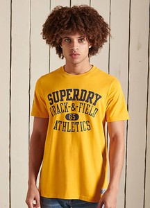Żółty t-shirt Superdry w młodzieżowym stylu