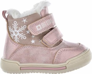 Różowe buty dziecięce zimowe Big Star dla dziewczynek na rzepy