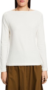 Bluzka Esprit z bawełny z okrągłym dekoltem z długim rękawem