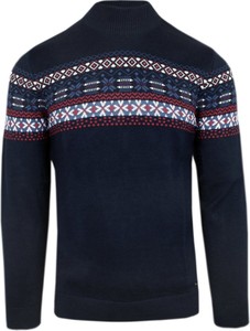 Sweter Rugatchi w młodzieżowym stylu w bożonarodzeniowy wzór ze stójką