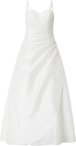 Sukienka Luxuar Fashion z tiulu z krótkim rękawem rozkloszowana