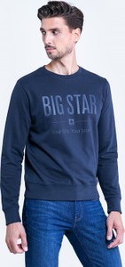 Granatowa bluza Big Star w młodzieżowym stylu z nadrukiem