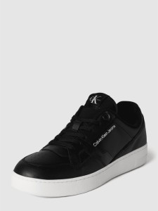 Czarne buty sportowe Calvin Klein sznurowane ze skóry