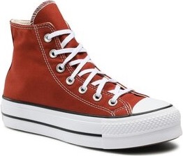 Czerwone trampki Converse w młodzieżowym stylu z płaską podeszwą