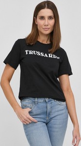 T-shirt Trussardi w młodzieżowym stylu z dzianiny z krótkim rękawem