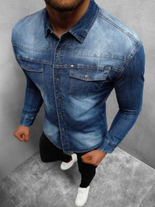 Moda Koszule Jeansowe koszule TRF Denim Jeansowa koszula niebieski W stylu casual 