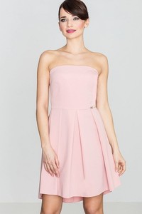 Różowa sukienka LENITIF bez rękawów mini gorsetowa