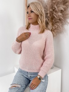 Różowy sweter Ubra w stylu casual