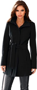 Czarny płaszcz Heine w stylu casual z wełny bez kaptura