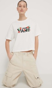 Bluzka Vans w młodzieżowym stylu z okrągłym dekoltem
