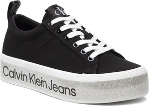 Czarne buty sportowe Calvin Klein na platformie w sportowym stylu