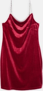 Czerwona sukienka Gate na ramiączkach prosta mini