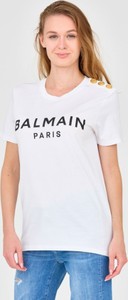 T-shirt Balmain z krótkim rękawem w młodzieżowym stylu z okrągłym dekoltem