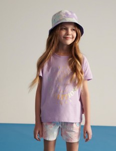 Fioletowa bluzka dziecięca Coalition z bawełny dla dziewczynek