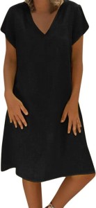 Czarna sukienka Vesporia mini rozkloszowana w stylu casual