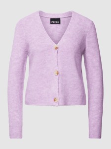 Fioletowy sweter Pieces w stylu casual z wełny