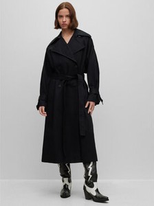 Czarny płaszcz Hugo Boss bez kaptura w stylu casual