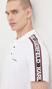 T-shirt Karl Lagerfeld z nadrukiem z krótkim rękawem z bawełny