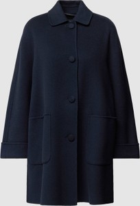 Granatowy płaszcz MaxMara bez kaptura z wełny w stylu casual