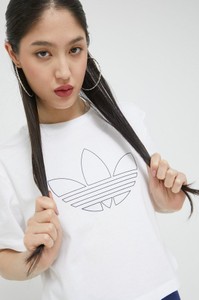 T-shirt Adidas Originals w sportowym stylu z okrągłym dekoltem z dzianiny