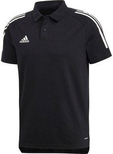 Czarna koszulka polo Adidas z tkaniny z krótkim rękawem