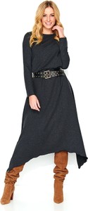 Czarna sukienka Makadamia asymetryczna maxi
