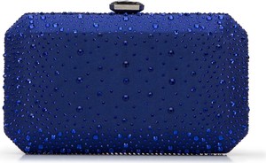 Niebieska torebka Wittchen w stylu glamour do ręki mała