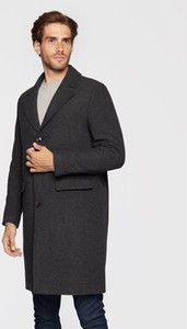 Czarny płaszcz męski Sisley z wełny