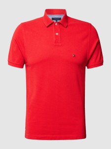Czerwony t-shirt Tommy Hilfiger z krótkim rękawem z bawełny