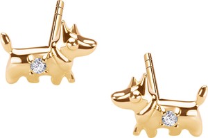 Mini - Biżuteria Yes Kolczyki złote z cyrkoniami - pies - Mini