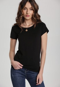 Czarny t-shirt Renee w stylu casual