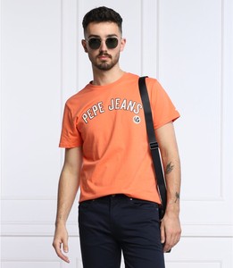 Pomarańczowy t-shirt Pepe Jeans