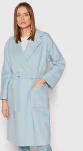 Niebieski płaszcz MaxMara w stylu casual z wełny