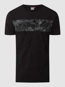 Czarny t-shirt Ragwear z bawełny z krótkim rękawem