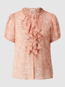 Różowa bluzka Cream z krótkim rękawem z okrągłym dekoltem