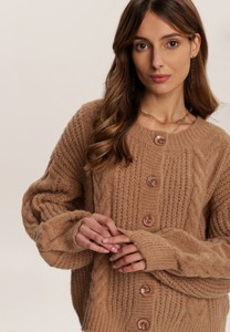 Brązowy sweter Renee z wełny w stylu casual