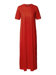 Czerwona sukienka Drykorn z okrągłym dekoltem prosta maxi
