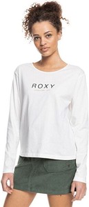 Bluzka Roxy z bawełny z okrągłym dekoltem z długim rękawem