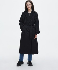 Czarny płaszcz Reserved w stylu casual bez kaptura